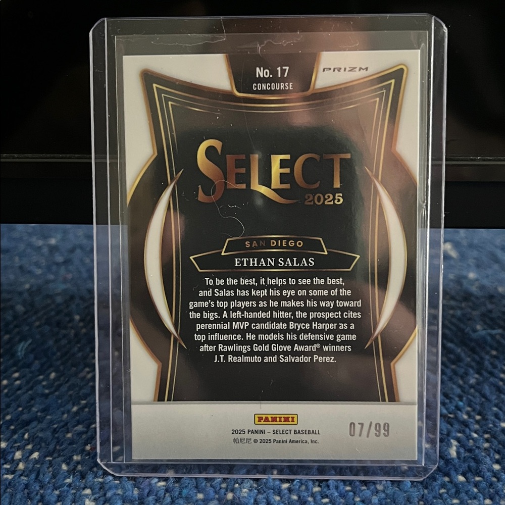 💎 2025 Flawless Ethan Salas RPA /10 + ‘25 Select White Concourse PRIZM #’d 7/99 - Picture 6 of 7